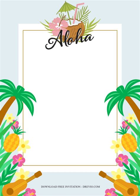 Background Hawaiian Invitation Template